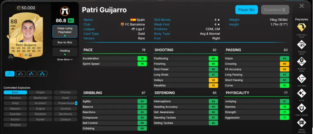 Melhores volantes do EA Sports FC 25 - Guijarro