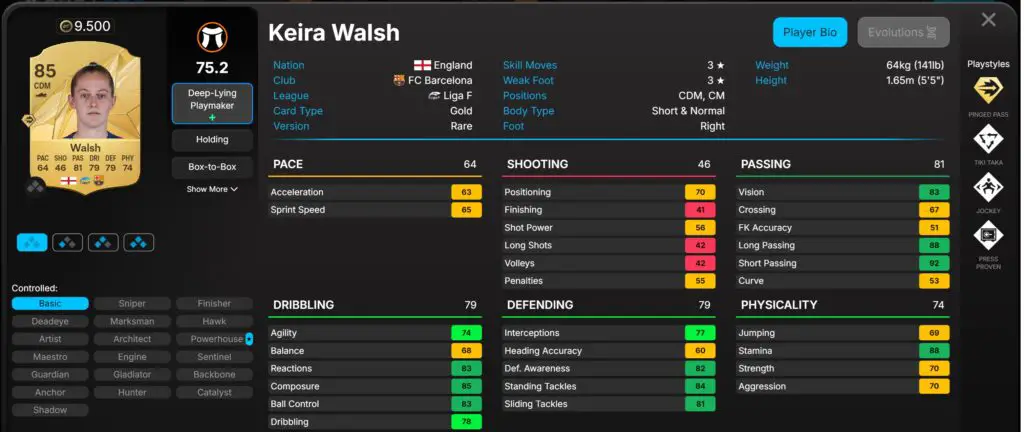 Melhores volantes do EA Sports FC 25 - Walsh